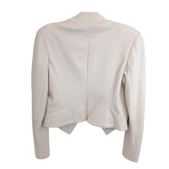 Naf Naf Paris Cream Open Front Cropped Blazer Women's Size S $120 - Picture 2 of 5